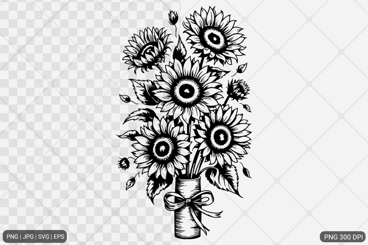 Sunflower Design SVG PNG