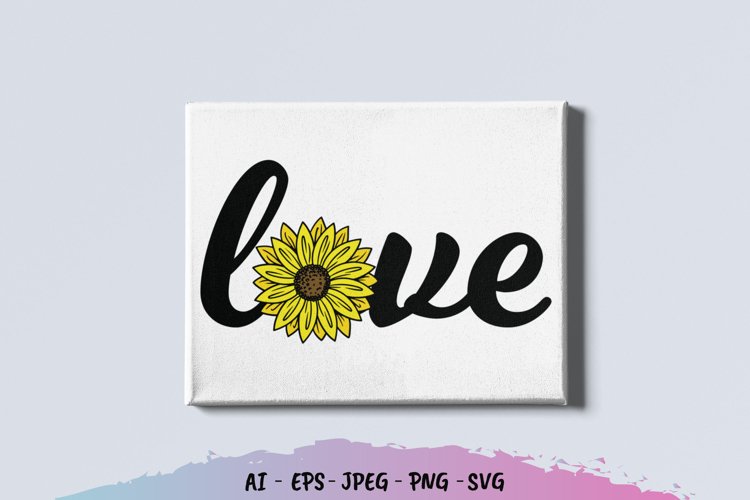 Love Sunflower SVG example image 1