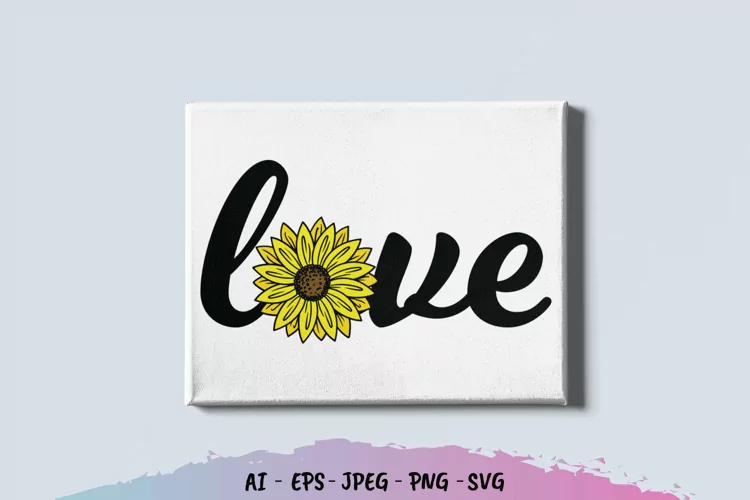 Love Sunflower SVG
