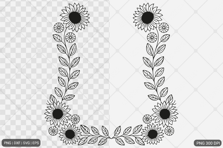 Sunflower Square Frame SVG PNG