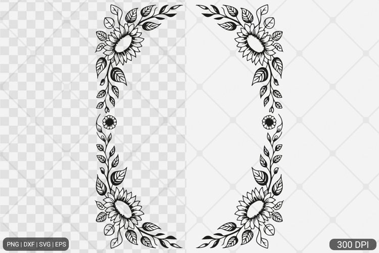 Sunflower Square Frame SVG PNG