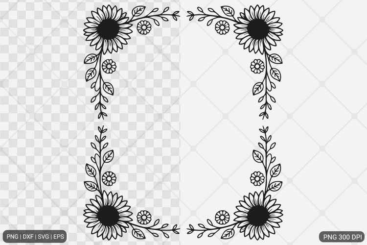 Sunflower Square Frame SVG PNG