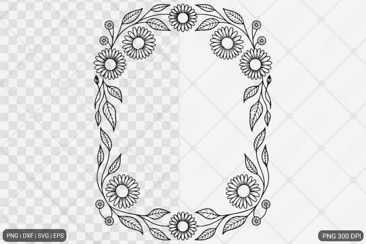 Sunflower Square Frame SVG PNG