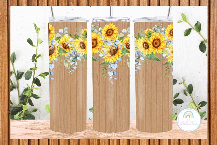 Sunflower Tumbler Wrap Tumbler Sublimation Design PNG example image 1