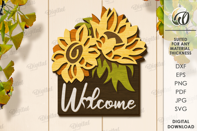 Sunflower Wall Decor Laser Cut. Wall Decor SVG