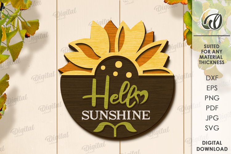 Sunflower Wall Decor Laser Cut. Wall Decor SVG