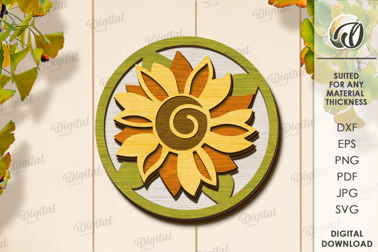 Sunflower Wall Decor Laser Cut. Wall Decor SVG