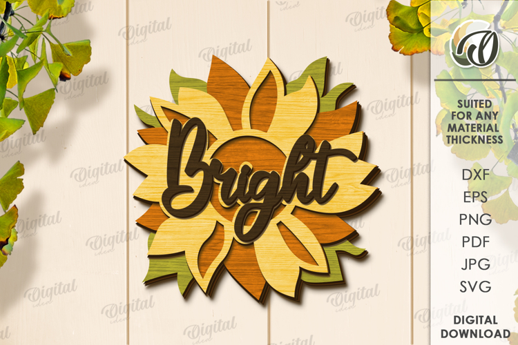 Sunflower Wall Decor Laser Cut. Wall Decor SVG