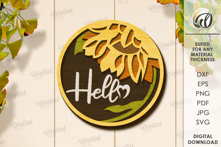 Sunflower Wall Decor Laser Cut. Wall Decor SVG
