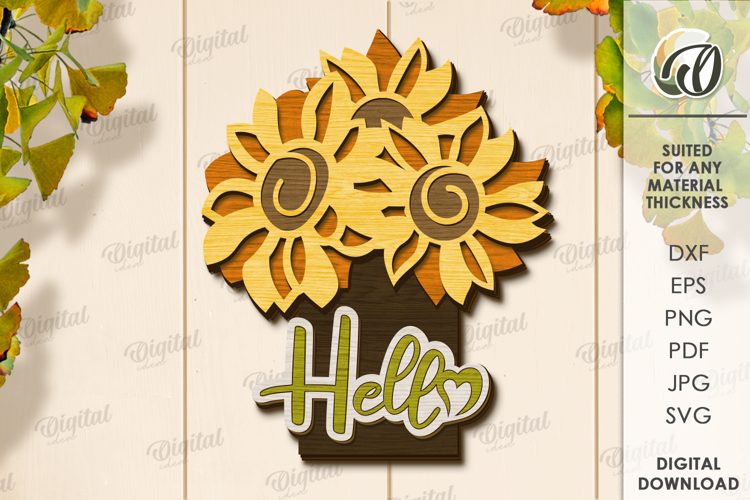 Sunflower Wall Decor Laser Cut. Wall Decor SVG