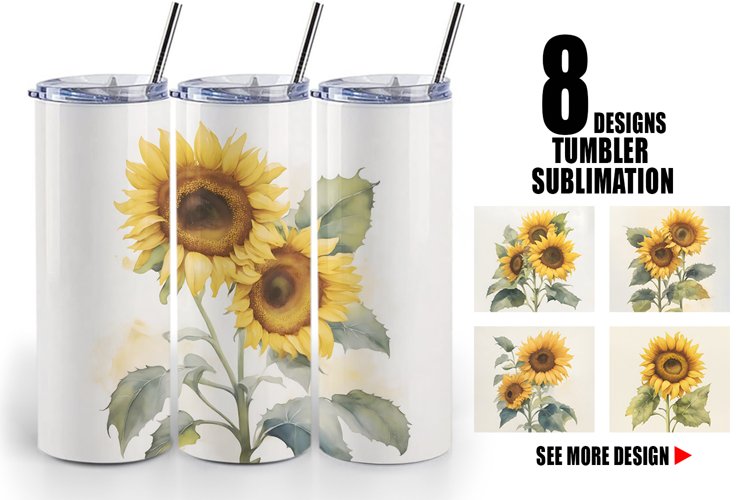 Watercolor Sunflower Clipart Image 9