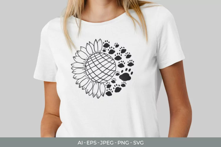 Sunflower with Cat SVG File
