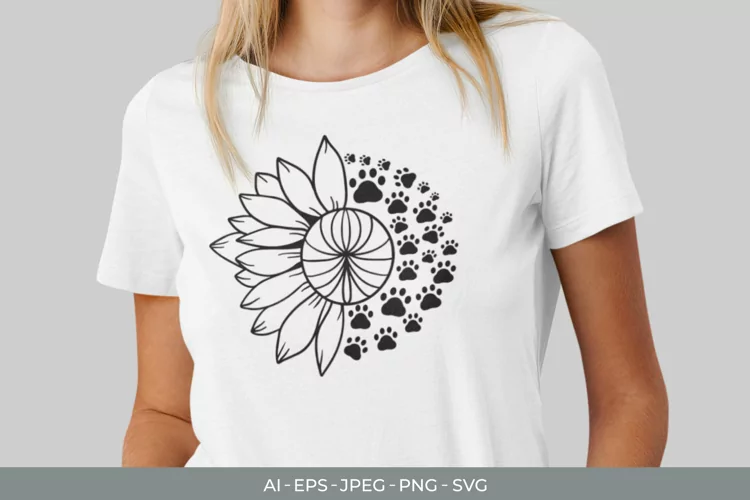 Sunflower with Cat SVG File