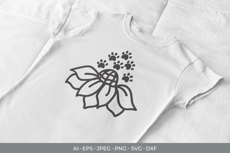 Sunflower with Paws SVG example image 1