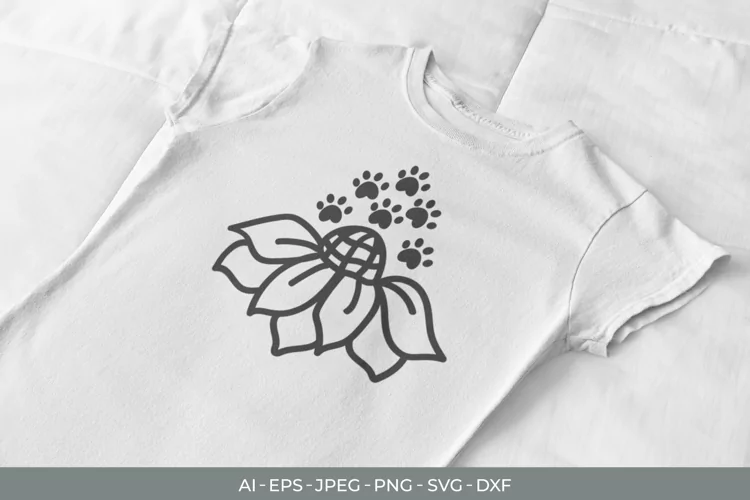 Sunflower with Paws SVG