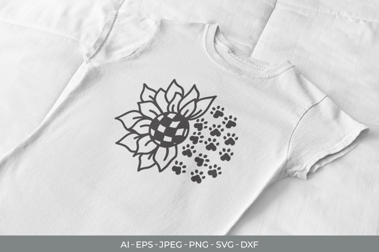 Sunflower with Paws SVG example image 1