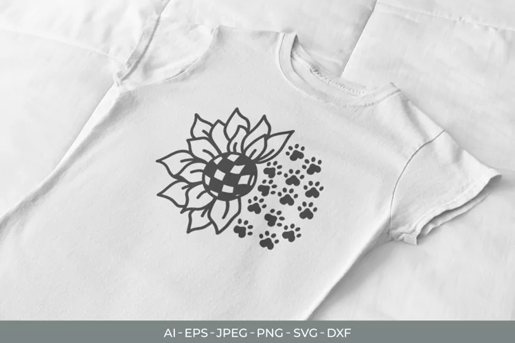 Sunflower with Paws SVG