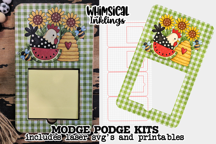Sunflower Chicken Note Holder Modge Podge SVG