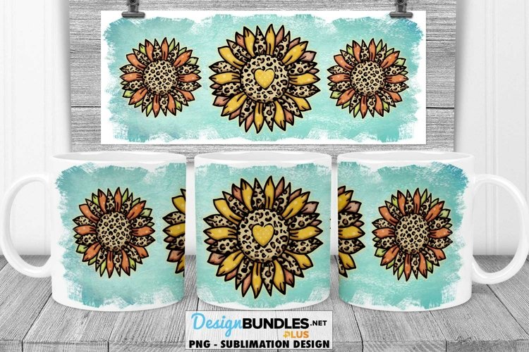 Fall Sunflower Mug Sublimation | Fall Sublimation Mug Design example image 1