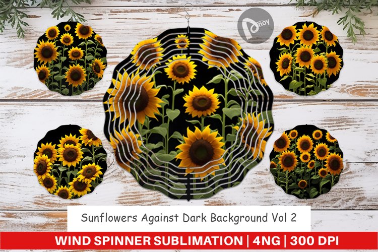 Wind Spinner Sunflowers Dark