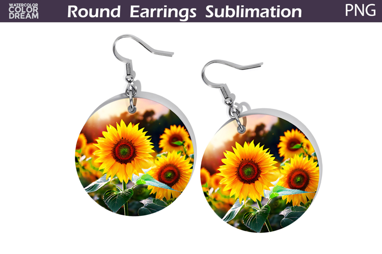 Sunflowers Round Earrings | Summer Earrings
