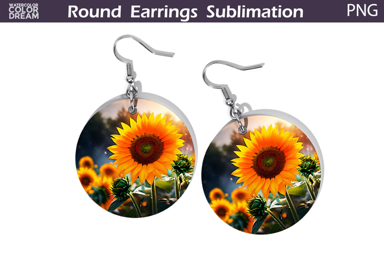 Sunflowers Round Earrings | Summer Earrings