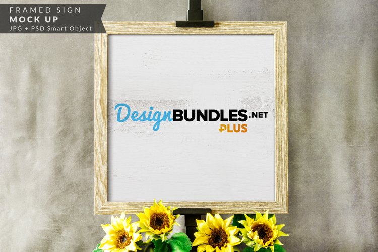 Framed Sign Mock up | Sunflowers example image 1