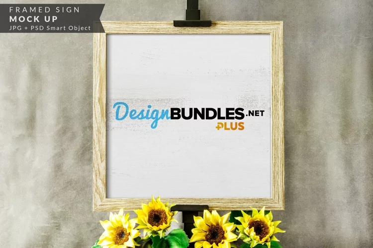 Framed Sign Mock up | Sunflowers