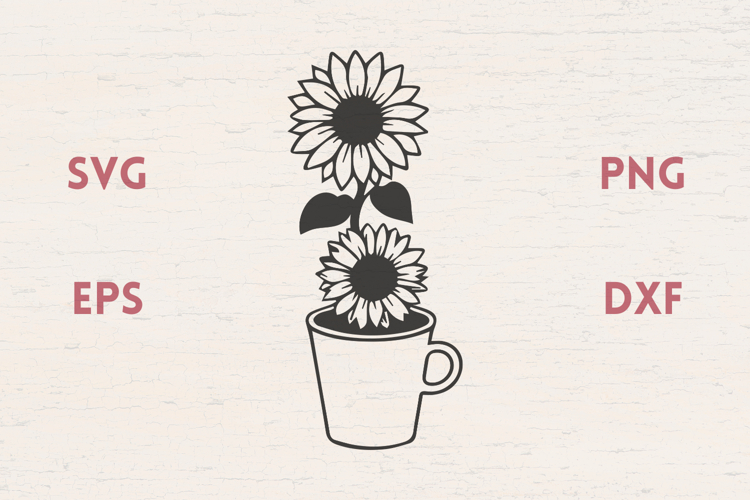 Sunflowers in a pot SVG