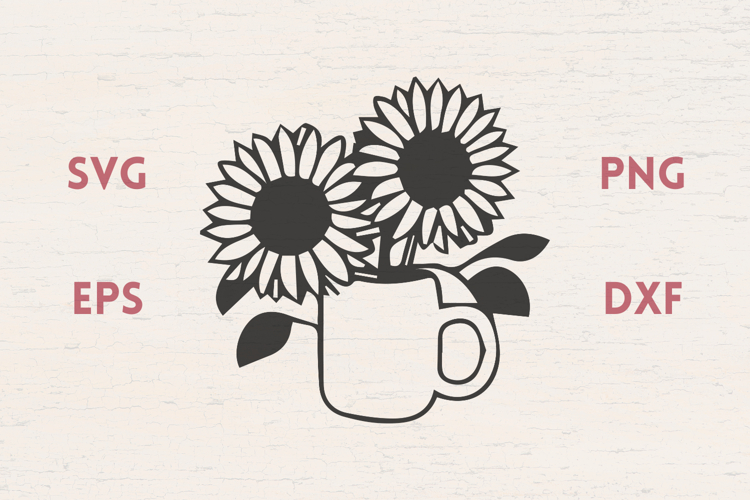 Sunflowers in mug SVG