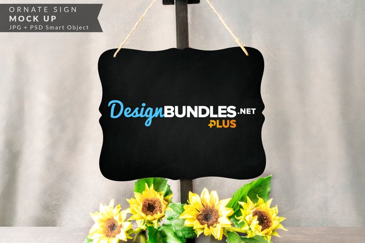 Ornate Sign Mock up | Sunflowers