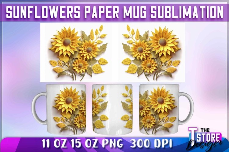 Sunflower Paper Mug Sublimation|Coffee 11 Oz|Summer Mug 15
