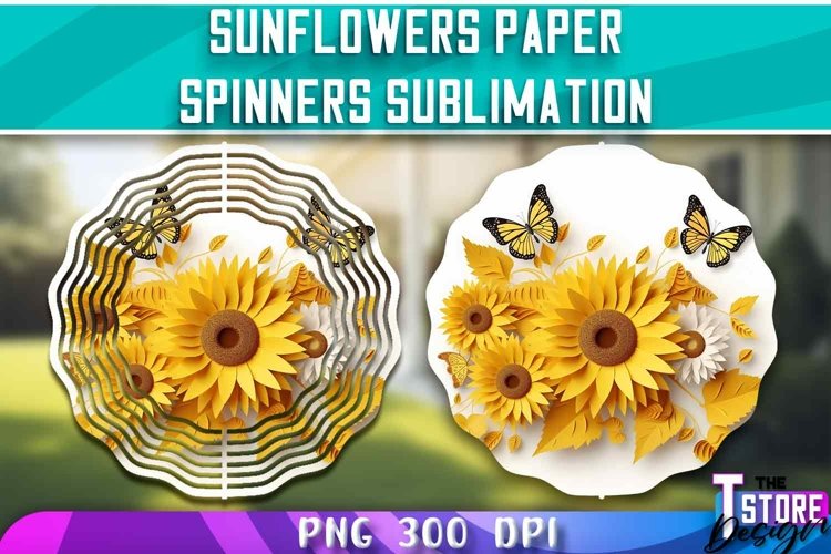 Sunflowers Paper Quilling Wind Spinners Sublimation|Summer