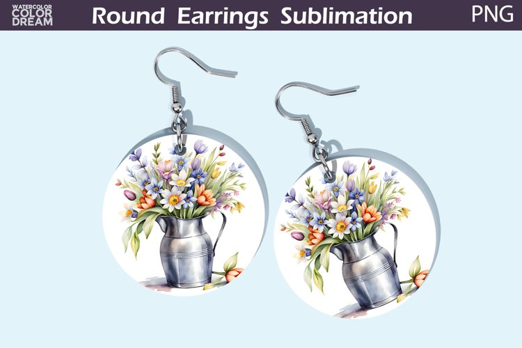 Flowers Round Earrings | Wildflowers Round Earrings example image 1