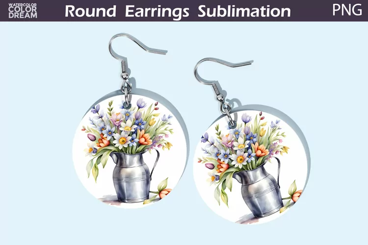 Flowers Round Earrings | Wildflowers Round Earrings