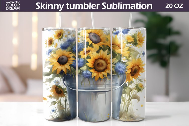 Sunflowers Tumbler Wrap | Wildflowers Tumbler Sublimation