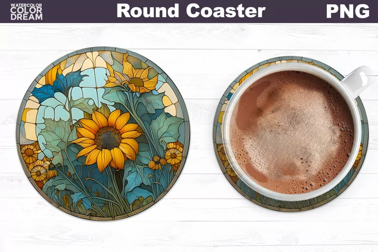 Sunflowers Coaster | Round Coaster Sublimation
