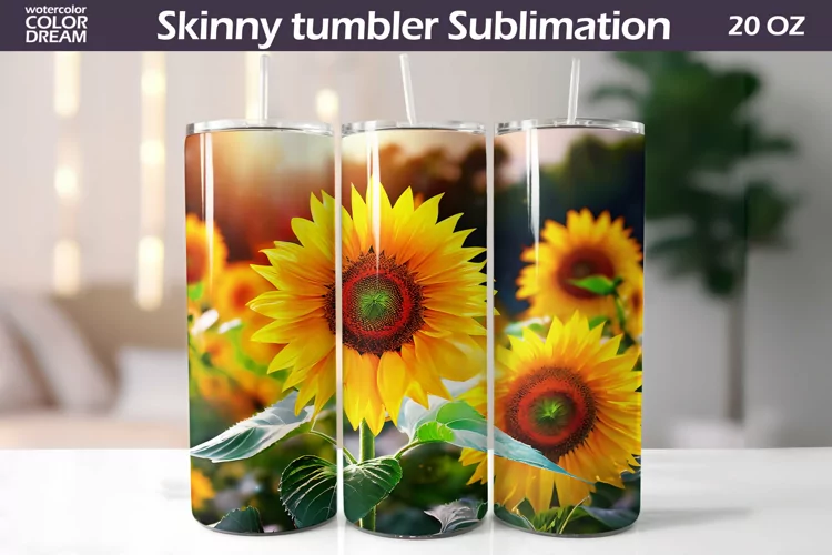 Sunflowers Tumbler | 3D Sunflowers Tumbler Sublimation