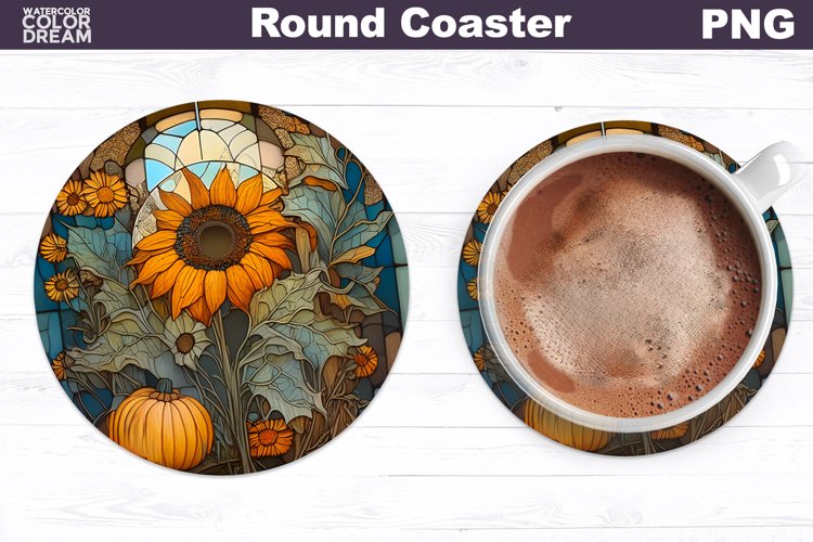 Sunflowers Coaster | Round Coaster Sublimation example image 1