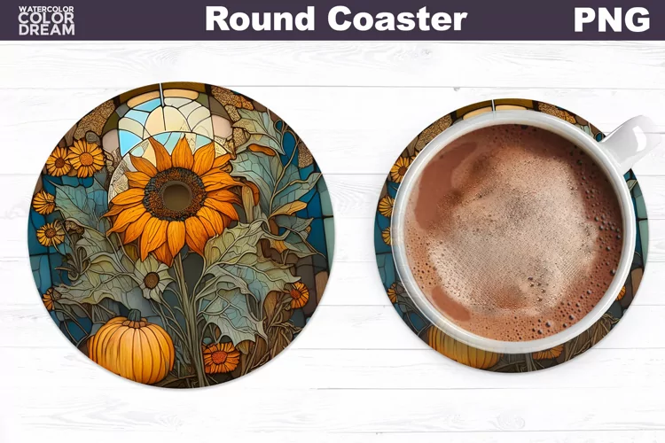 Sunflowers Coaster | Round Coaster Sublimation