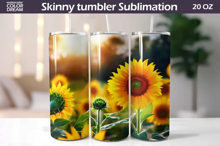 Sunflowers Tumbler | 3D Sunflowers Tumbler Sublimation