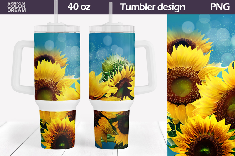 Sunflowers Tumbler 40 Oz | Butterfly Tumbler 40 Oz