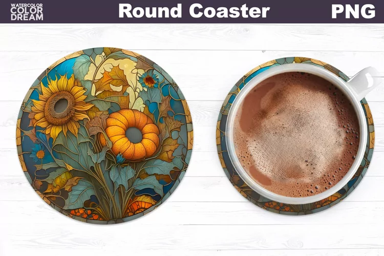 Sunflowers Coaster | Round Coaster Sublimation