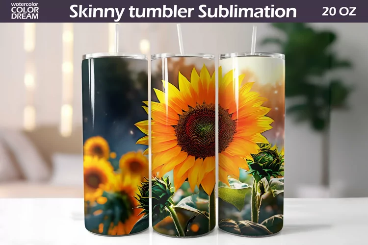 Sunflowers Tumbler | 3D Sunflowers Tumbler Sublimation