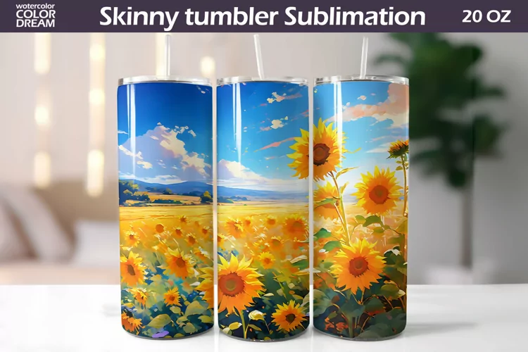 Sunflowers Tumbler | 3D Sunflowers Tumbler Sublimation