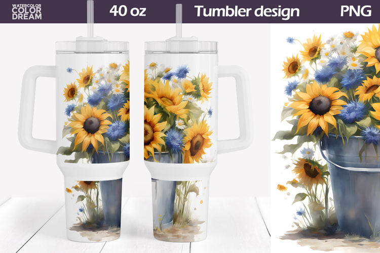 Sunflowers Tumbler 40 Oz | Wildflower Tumbler 40 OZ