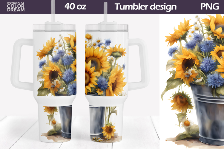 Sunflowers Tumbler 40 Oz | Wildflower Tumbler 40 OZ