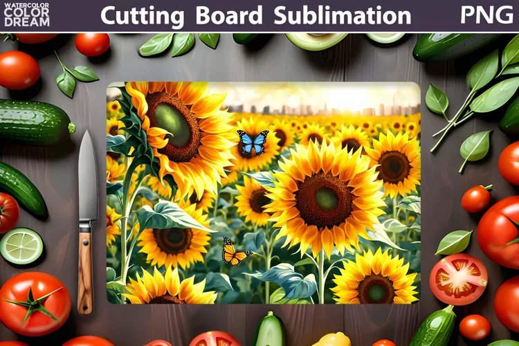 Sunflowers Cutting Board | Butterfly Cutting Board