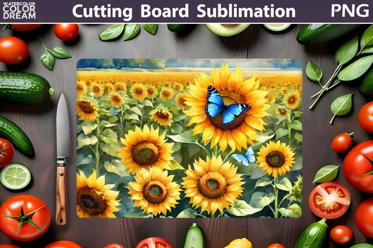 Sunflowers Cutting Board | Butterfly Cutting Board