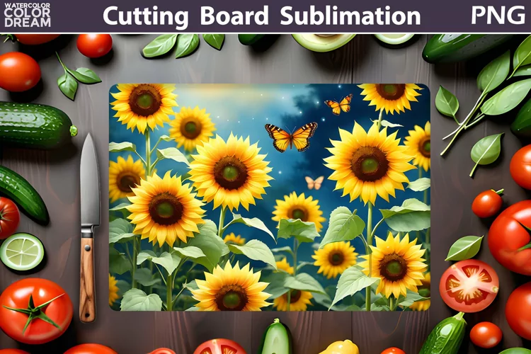 Sunflowers Cutting Board | Butterfly Cutting Board